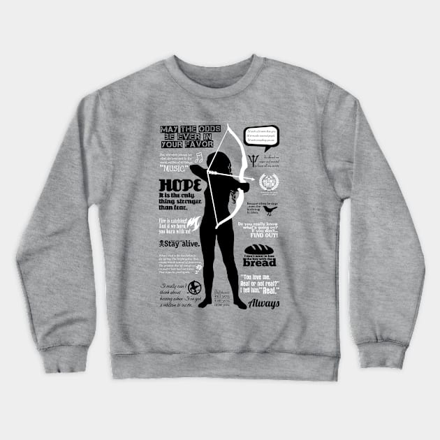 Katniss Everdeen from Hunger Games trilogy Crewneck Sweatshirt by LouMax